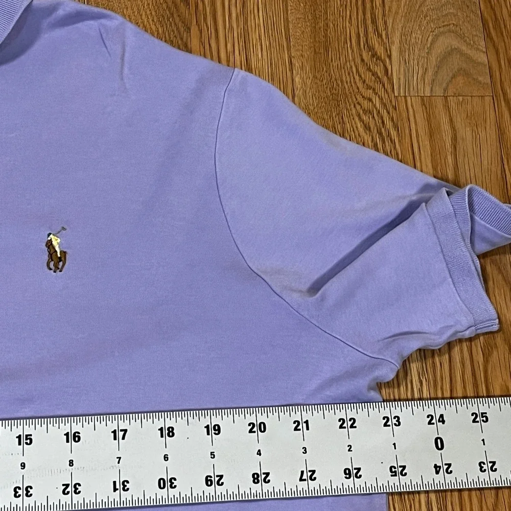 Vintage Polo Ralph Lauren Mens Lavender Short Sleeve Polo Shirt L Classic Preppy